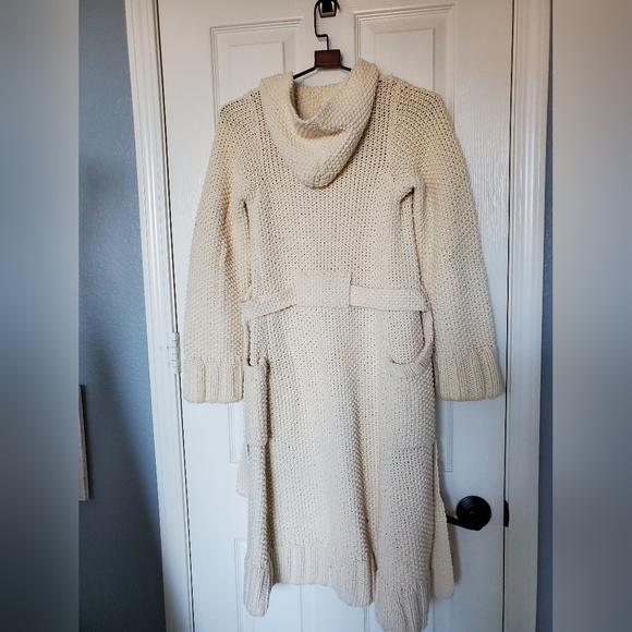 Plenty by Tracy Reese Long-Line Chunky Cream Hooded Cardigan - Picture 3 of 6